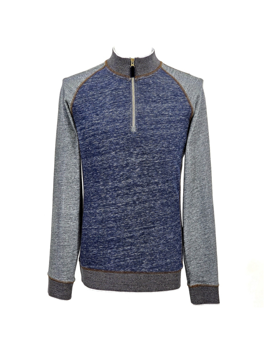 Mens Quarter Zip Pullover Robert Graham Large Blue Knit Contrast Casual